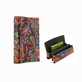 Mekeran Storage Bag for IQOS ILUMA ONE, PU Leather Case Compatible with IQOS ILUMA ONE. (Red Paisley)