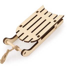 GEBETTER Miniature Wooden Sledge 11.5 x 5 x 2 cm Christmas Mini Wooden Sledge Gnome Accessories for Christmas Gnome Winter Decoration for Winter Landscapes Christmas Decoration Christmas Tree