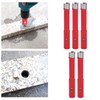 5Pcs Saw Bit Set FlatTooth Diamond Particles Red Coated Drill