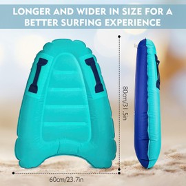 Inflatable Surfboard With Handles, Summer Water Toys For Beach Pool, Safe Floating Surf Mat For Swimming Learn To Surfing Water Fun Lightweight Boogie Board For Adults Beach Must Haves (1)