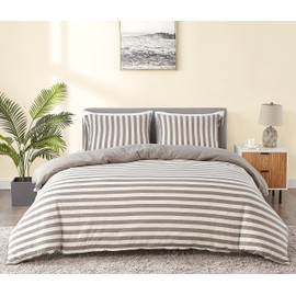 DREAMSUNSET Dream Sunset Soft Cotton Jersey Knit Duvet Cover Set, Twin/Twin XL Size, Heather Beige Brown, Super Soft Skin Friendly Like T-Shirt, Zipper Closure, 1 Duvet Cover + 1 Pillow case
