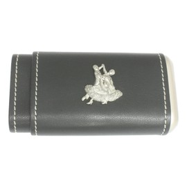 Ballroom Dancing Cigar Tube Leather Covered Black Case With Cedar Lining In Gift Box 444
