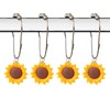 Sunflower Shower Curtain Hooks Rustproof Stainless Steel Decorative Shower Curtain