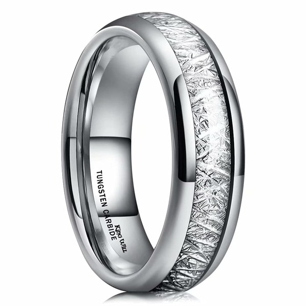 King Will METEOR 6mm Silver Plated Domed Tungsten Carbide Ring