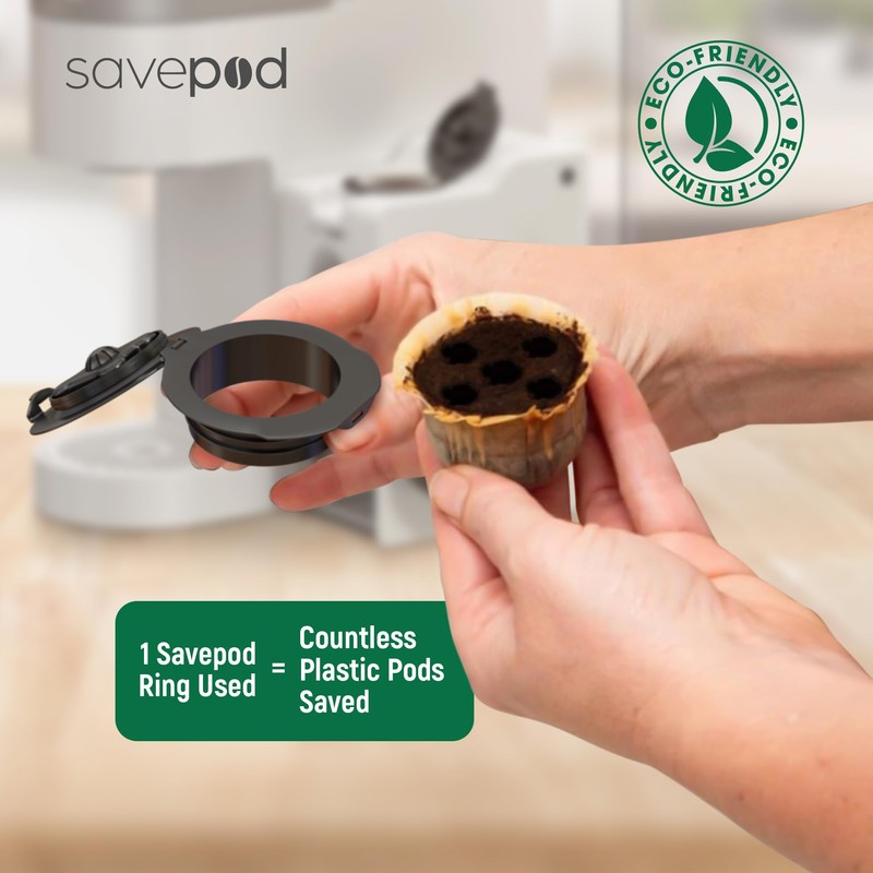 SavePod Cafetera con cápsulas de café reutilizables, compatible con máquinas