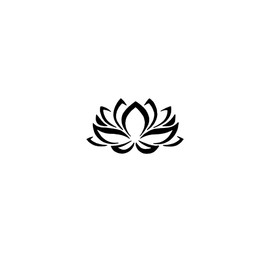 AzQuest Lotus Flower Vinyl Decal Window Car Truck Van Wall Laptop | 5 Inches | AZQ109 (White/Black/Red) (Black)
