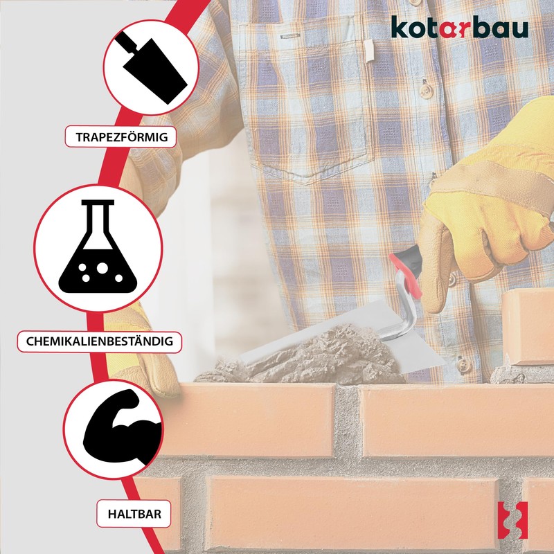 KOTARBAU® Stainless Steel Trapezoidal Trowel 200 mm x 123 mm