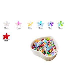 20g Flower Loose Sequins Paillettes Bead,Plastic Plum Blossom Loose Sequins,10mm Purple Flower Disk Sequins for Scrapbooking,Sewing Dresses,Stage Decorations