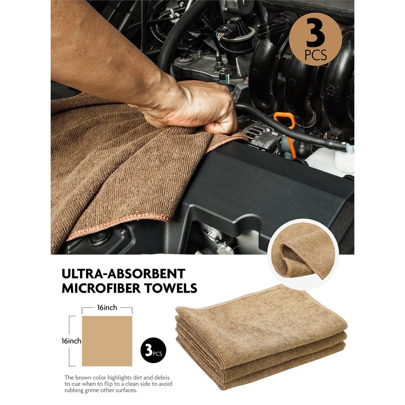 Fantasticlean 9PCS Car Interior Detailing Set, Microfiber Cloth & Applicator,