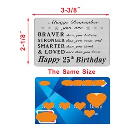 25th 25 Birthday Gifts for Women Men, 25 Year Old Birthday Decorations for Him Her, Meaningful Birthday Engraved Wallet Card Presents