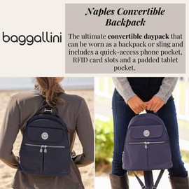 Baggallini Women's Naples Convertible Backpack Naples Convertible Backpack, French navy