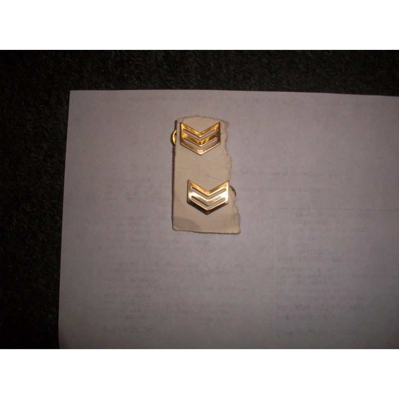 ROTC Sergeant RANK DRESS GOLD PIN ONE PAIR ARMY AND