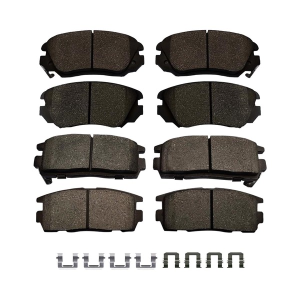 PM Auto Set of 8 Front-Rear Ceramic Brake Pad For