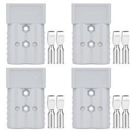 ZEHGCH 350Amp 600V Battery Cable Quick Connect/Disconnect Connector Plug Kit for Car Forklift Motor Winch Trailer (2/0AWG 4PCS Gray)