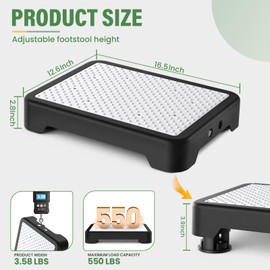 SOYO Mobility One Step Stool, Heavy Duty Indoor Outdoor Non-Slip Small Step Platform Assistive Device for Adult Elderly, Standing Support and Step Riser for Car, Bed, Door, Stair, Bathroom Black-White