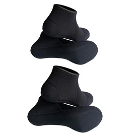 MYLEDI 2 pairs Unisex Shorty Neoprene 3mm Wetsuit Socks for Snorkeling Swim Fins Scuba Diving Kayaking Surfing Beach Sports (black+black, XL)