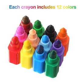Apilar Crayones Crayones Apilables para Construir Crayón de Colores para Útiles Escolares de Oficina, 12 Colores (60)