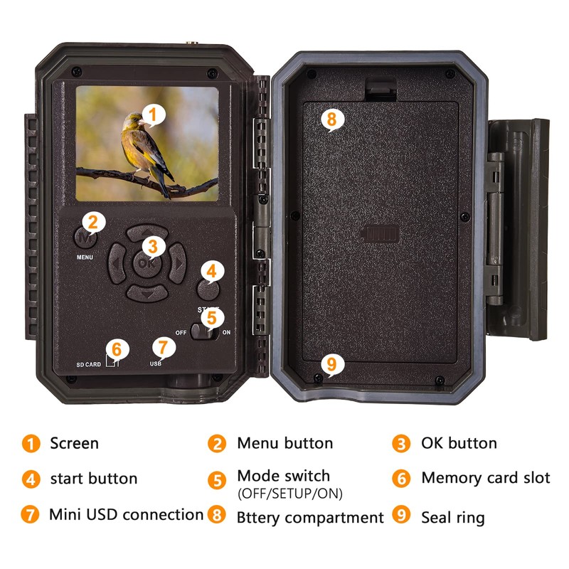 Folgtek WLAN Wildlife Camera 24MP 1296P with Wireless Night Vision