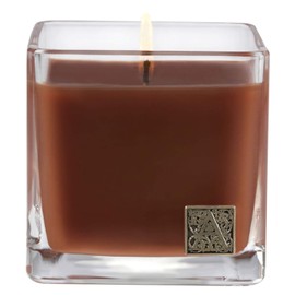 Pumpkin Spice Medium Glass Cube 12oz Candle By Aromatique
