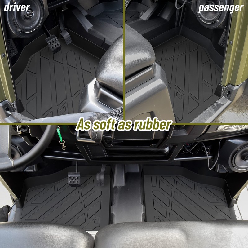 SAUTVS TPE Front Row Floor Mats Floor Liners for Polaris