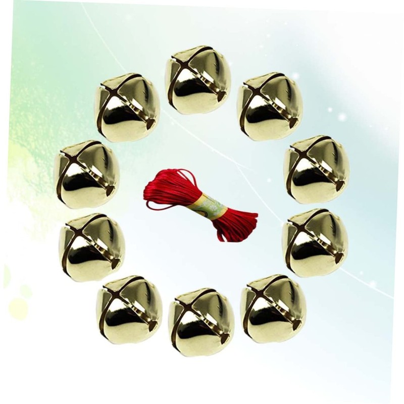 VILLFUL 20m Bell Red Rope Set 50pcs Jingle Bells Christmas