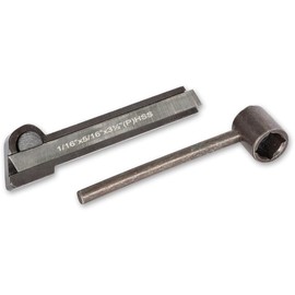 Herramienta de separación de torno cortada con hoja HSS de 1/16 x 5/16 x 3.1/2 pulgadas con llave