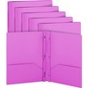 Plastic Folders with Pockets and Prongs Purple - Two Pocket
