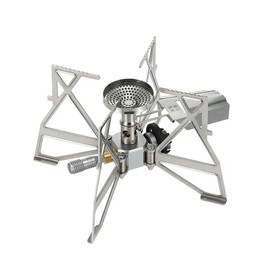 CAMPINGMOON Butane Camping Stove Portable Regulator Single Burner w/Storage Bag XD-3 (Silver w/o igniter)