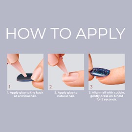 KISS Gel Fantasy Press On Nails, Nail glue included, Temporary Feels', Gray, Short Size, Squoval Shape, Includes 28 Nails, 2g Glue, 1 Manicure Stick, 1 Mini file