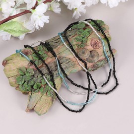 Holibanna 2Pcs Waist Belly Chain Body Bead Boho Bikini Chain Summer Beach Stretchy Bead Bracelet Necklace Anklet Chain Body Jewelry for Women Female