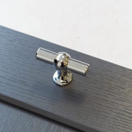 Polished Chrome T-Bar Handle for Kitchen Cabinets | 14mm Diameter | Bedroom | Bathroom | Furniture
