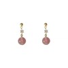 Rose Quartz Dangle Earrings, Pink