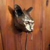 HUSHUI Door Knocker, Cat Door Knocker Sculpture Cat Catch Mouse