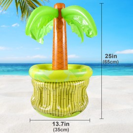 65 cm Inflatable Palm Tree Cooler, Inflatable Drink Holder, Beach Theme Party Décor, Party Supplies for Pool Party, Luau Party and Hawaiian Party