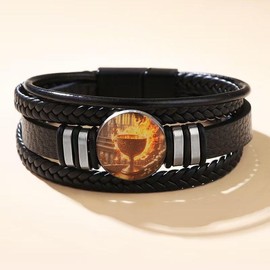 Youtysunny "Touch-to-Heal" Bible Verse Mood Collection | 7 SPU | 42 Sku | Bracelets, Necklaces & Car Charms for Instant Calm:_Black Holy Grail/YSBLLM03G2