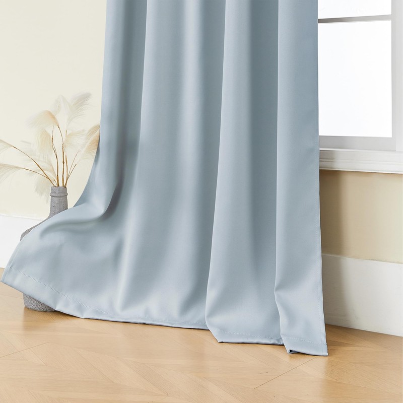 SHINELAND Light Blue Room Darkening 108 Inch Long Ceiling Curtain