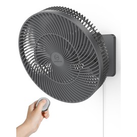 12" Wall-Mounted Oscillating Fan with Remote & Timer, Compact Bedroom/RV Fan - 4 Speeds, Quiet 90°Rotation, Adjustable Tilt, 8.2 ft Cord for Bathroom & Home Cooling, Include Adapter, Easy to Clean