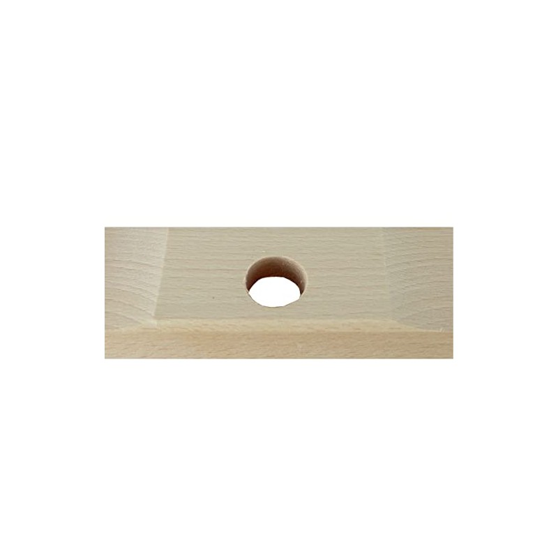 Street Broom 40 cm Flat Wood Elaston Red Handle Hole