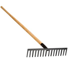 A.M. Leonard Straight Rake with Ash Handle - 16.5 Inches Wide (16 Teeth)