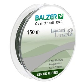Balzer Iron Line 8-line Braided Fishing Line - Various Colours - Various Cord Sizes, green, 0,12 mm