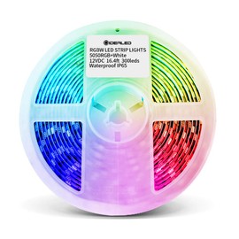 GIDEALED LED Light Strips RGBW 16.4ft Multicolor Ambiance LED Flexible Lights 300LEDs 5 pin RGB+Cold White LED Strips Tape Lights(only 16.4ft Strip Lights)