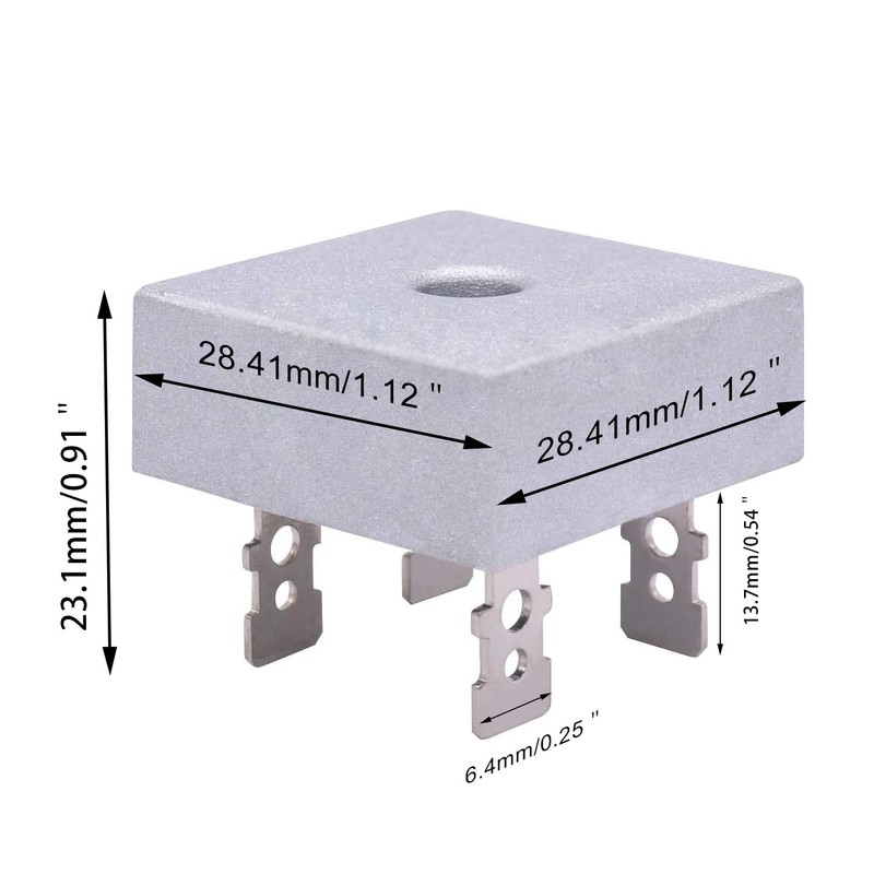 Taiss / 4Pcs KBPC5010 Bridge Rectifier 1000V 50A AC to
