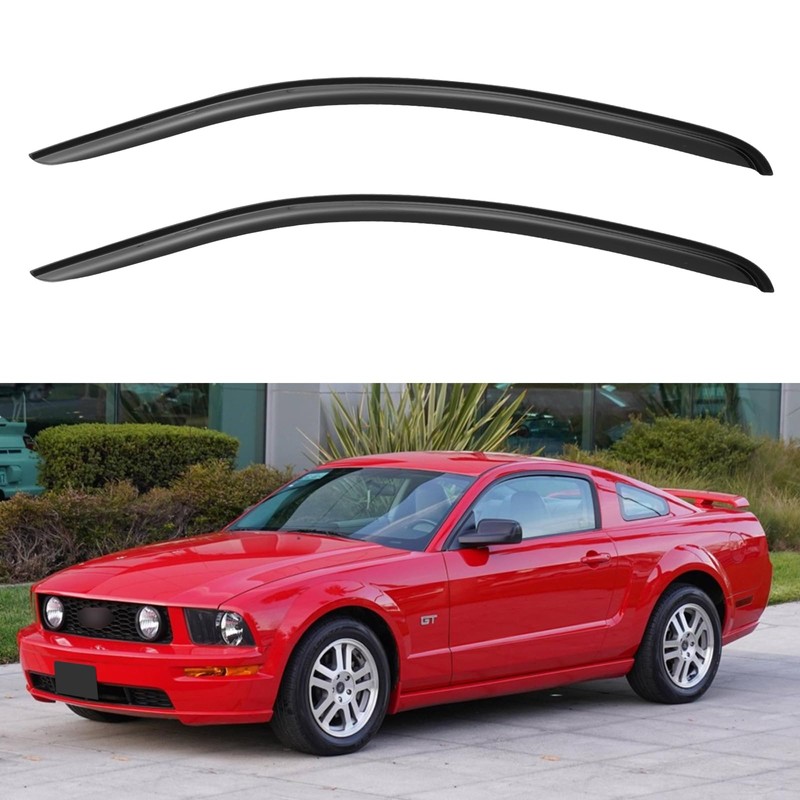 Window Visors Rain Guards Shield for 2005-2009 Ford Mustang, Out-Channel