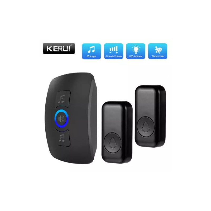 KERUI New Wireless Doorbell Chime Waterproof Plugin Receiver Adjustable Volume
