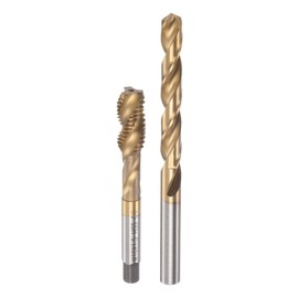 HARFINGTON Tap & Bit Sets, M10 x 1.5 Screw Thread Machine Spiral Flute Threading Tap and 8.5mm Twist Drill Bit, Titanium Plated M35 Cobalt High Speed Steel (HSS-CO)