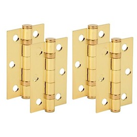 HANDLEZONE® Door Hinges 2 Pairs 76mm / 3 inch Ball Bearing, with Screws - Satin Brass