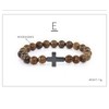 Fuqimanman2020 Natural Wooden Cross Christian Prayer Beads Stretch Bracelet Set