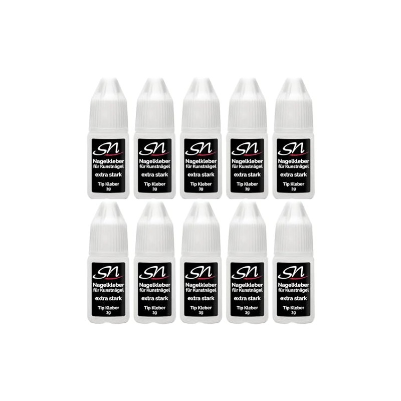 SN Nail Glue Extra Strong Tip Glue Pack of 10