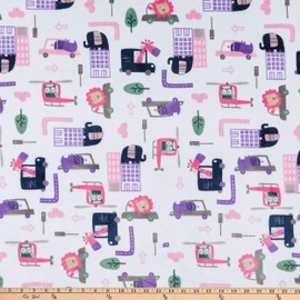 Shannon Fabrics Shannon Minky Cuddle Hit The Road, Pink Yard