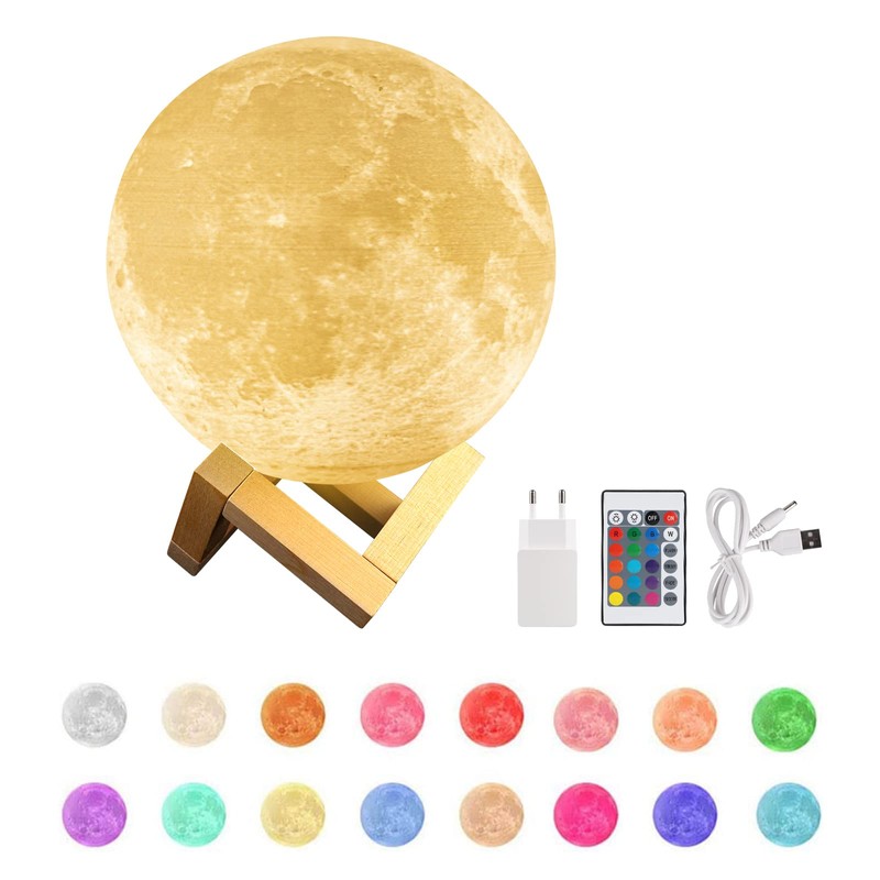 Moon Lamp 3D Print, Moon Lamp Ball 15 cm, Lunalamp